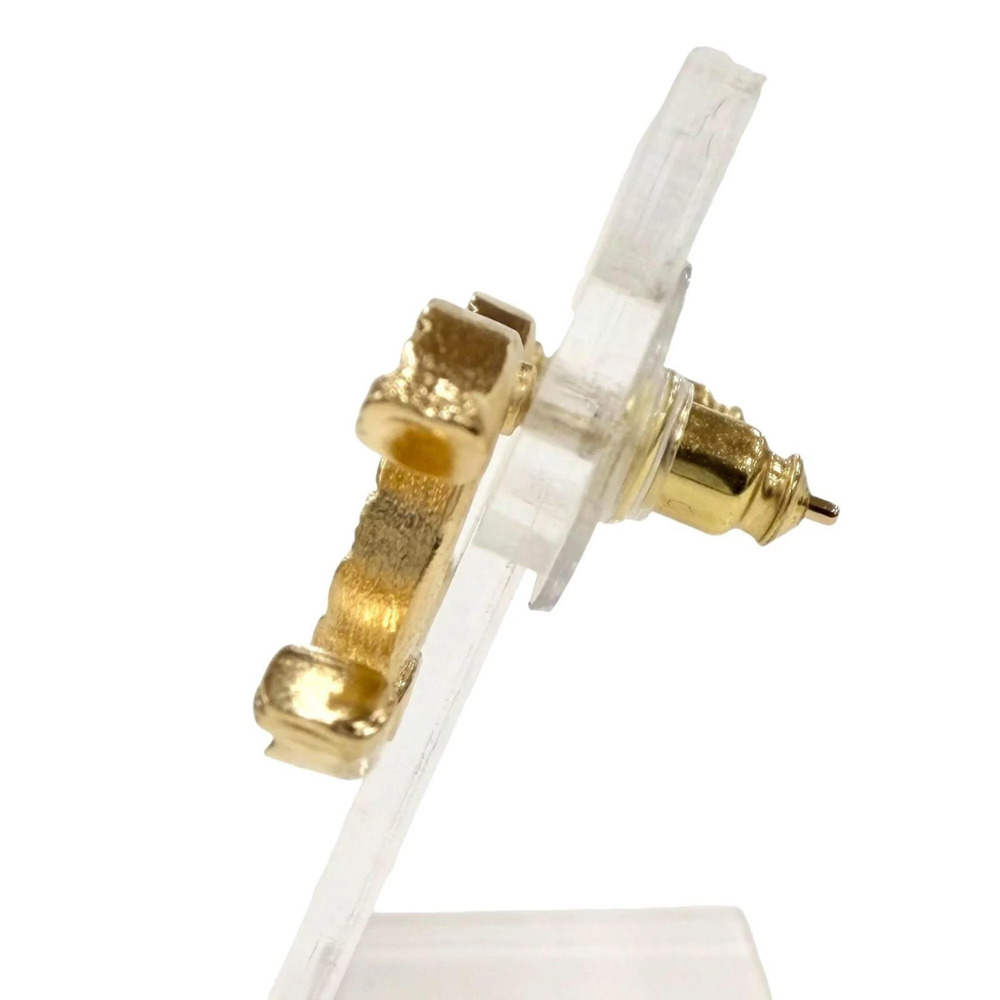 CHANEL Gold Logo Earrings - Picture 3 of 7